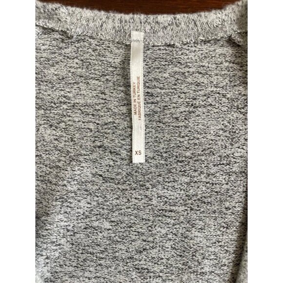 Free People Women's Mini Dress Size XS Gray Long Sleeve Tie Front Fitted - Picture 6 of 9